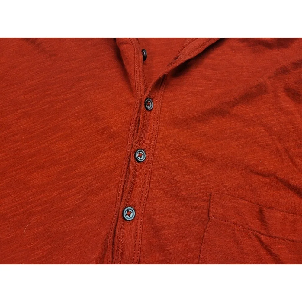 Polo Ralph‎ Lauren Shirt Mens Large Red Henley Hoodie Pullover Double Layer Pima
